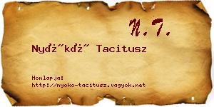 Nyókó Tacitusz névjegykártya